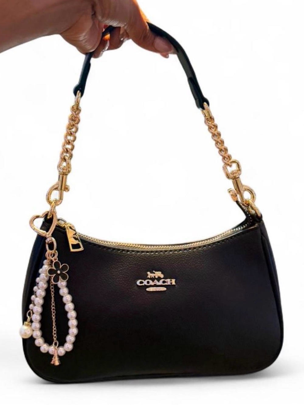 Coach Black Leather Crossbody Bag with Gold Hardware - Picture 7 of 7